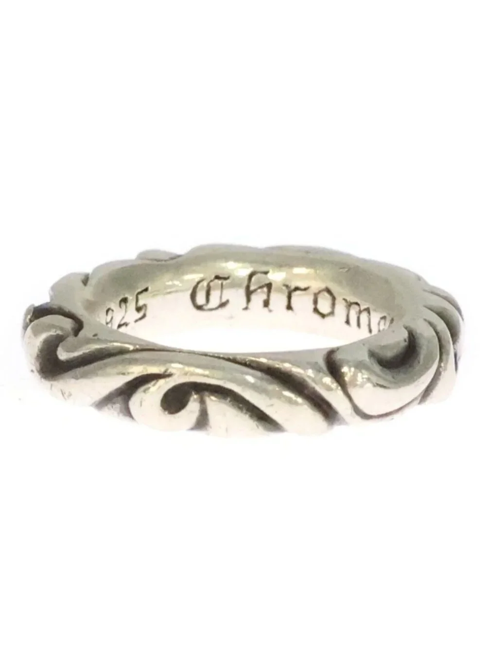 Chrome Hearts Scrl Band Scroll Ring Silver